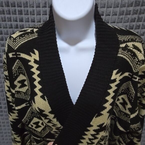HarveBenard Soft Oversized Sweater Cardigan SzLg Open Wrap Aztec Cozy Boho Chic - Picture 7 of 13